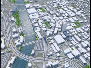 Grand Rapids downtown city Michigan USA 5km 3D 模型