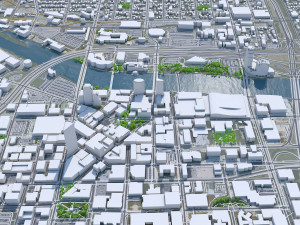 Grand Rapids downtown city Michigan USA 5km 3D 模型