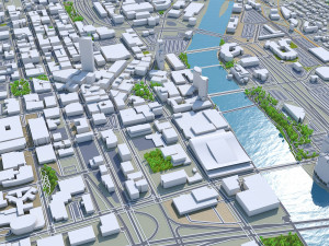 Grand Rapids downtown city Michigan USA 5km 3D 模型