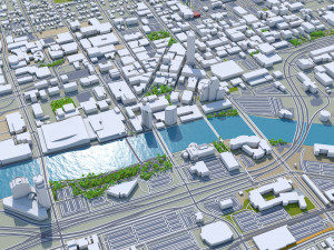 Grand Rapids downtown city Michigan USA 5km 3D 模型