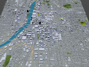 Grand Rapids downtown city Michigan USA 5km 3D 模型