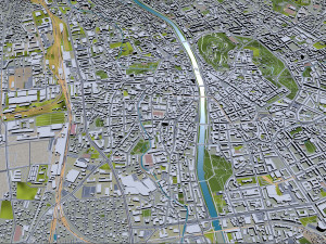 Graz downtown city Austria 6km 3D Model