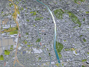 Graz downtown city Austria 6km 3D Model