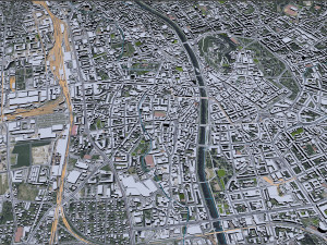 Graz downtown city Austria 6km 3D Model