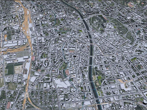 Graz downtown city Austria 6km 3D Model