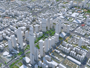Guangzhou downtown city China 7km 3D Model