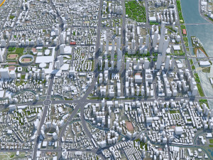 Guangzhou downtown city China 7km 3D Model