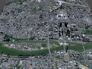 Guangzhou downtown city China 7km 3D Model