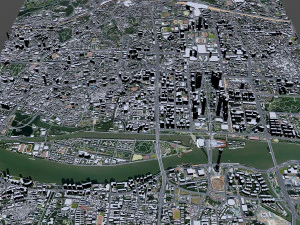 Guangzhou downtown city China 7km 3D Model