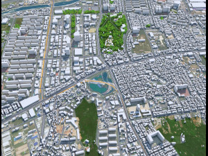 Gwangju downtown city South Korea 8km 3D Modell