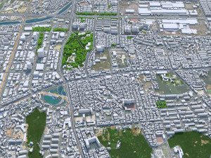 Gwangju downtown city South Korea 8km 3D Modell