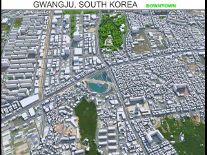 Gwangju downtown city South Korea 8km 3D Model