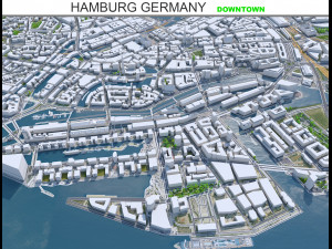 Hamburg downtown city Germany 8km Modèle 3D