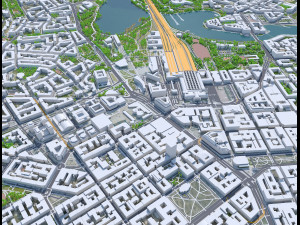 Helsinki downtown city Finland 11km 3D Model