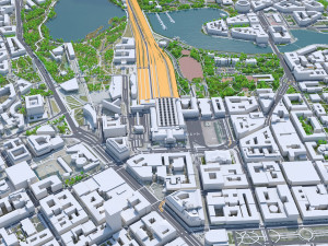 Helsinki downtown city Finland 11km 3D Model