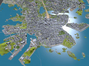 Helsinki downtown city Finland 11km 3D Model