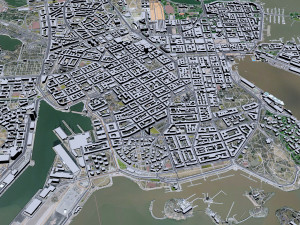 Helsinki downtown city Finland 11km 3D Model