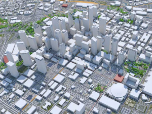 Houston downtown city Texas USA 6km 3D Model