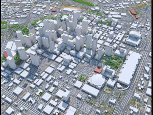 Houston downtown city Texas USA 6km 3D Model