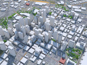 Houston downtown city Texas USA 6km 3D Model