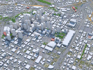 Houston downtown city Texas USA 6km 3D Model