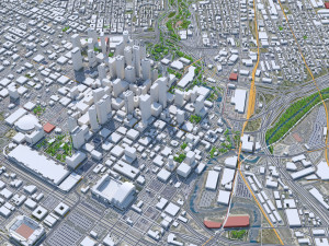 Houston downtown city Texas USA 6km Modelo 3D