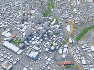 Houston downtown city Texas USA 6km 3D Model