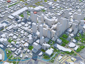 Houston downtown city Texas USA 6km 3D Model