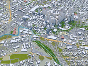 Houston downtown city Texas USA 6km 3D Model