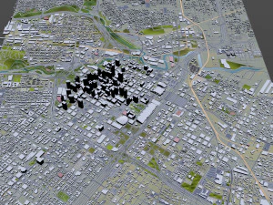 Houston downtown city Texas USA 6km 3D Model