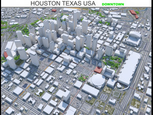 Houston downtown city Texas USA 6km Modelo 3D