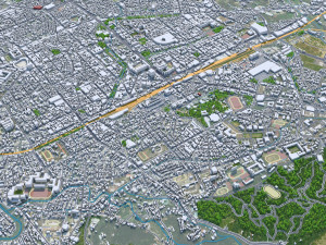 Hsinchu downtown city Taiwan 6km Model 3D