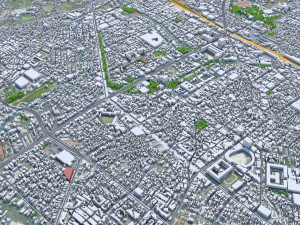 Hsinchu downtown city Taiwan 6km Model 3D