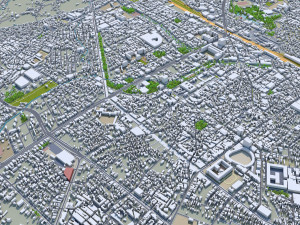 Hsinchu downtown city Taiwan 6km Model 3D