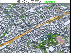 Hsinchu downtown city Taiwan 6km 3D 모델