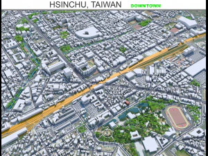 सिंचू डाउनटाउन शहर ताइवान 6 किमी 3D मॉडल