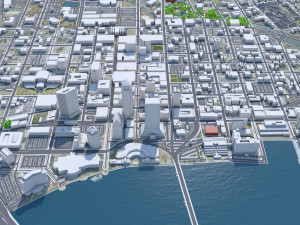 Jacksonville downtown city Florida USA 7km Model 3D