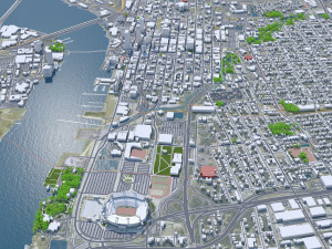 Jacksonville downtown city Florida USA 7km Model 3D