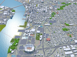 Jacksonville downtown city Florida USA 7km Model 3D