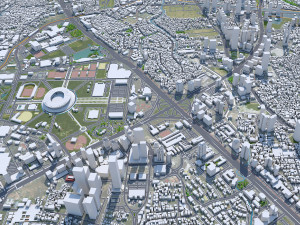 Jakarta downtown city Indonesia 8km 3D Model