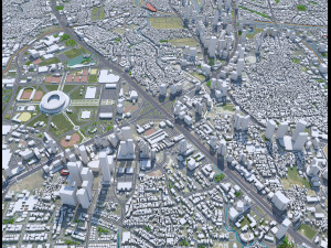 Jakarta downtown city Indonesia 8km 3D Model