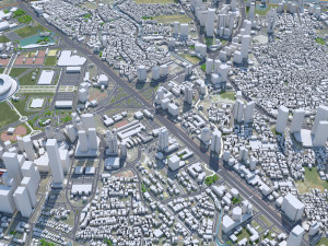 Jakarta downtown city Indonesia 8km 3D Model