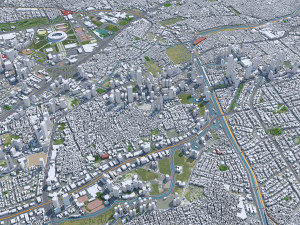 Jakarta downtown city Indonesia 8km 3D Model
