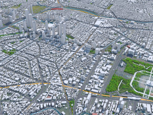 Jakarta downtown city Indonesia 8km 3D Model