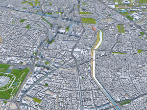 Jakarta downtown city Indonesia 8km 3D Model