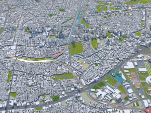 Jakarta downtown city Indonesia 8km 3D Model