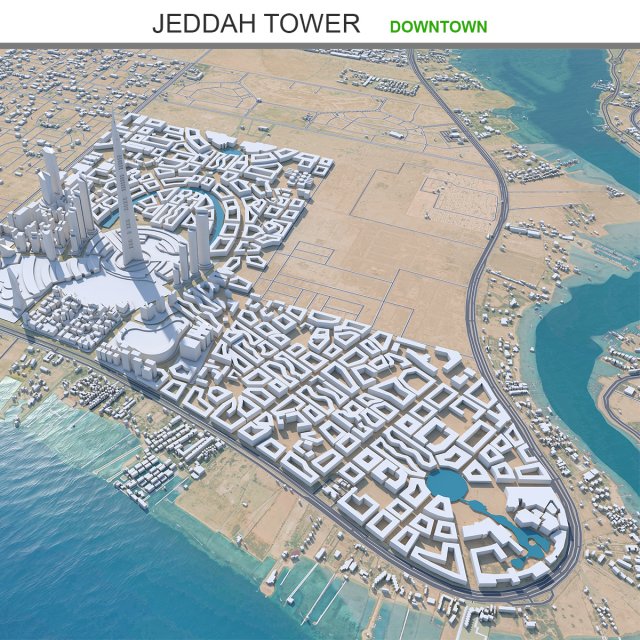 Jeddah Tower 10km 3D 模型 .c4d .max .obj .3ds .fbx .stl .blend 