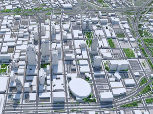 Kansas downtown City Missouri USA 10km 3D Model