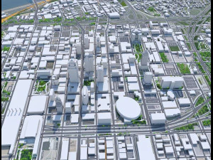 Kansas downtown City Missouri USA 10km 3D Model