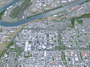 Kansas downtown City Missouri USA 10km 3D Model